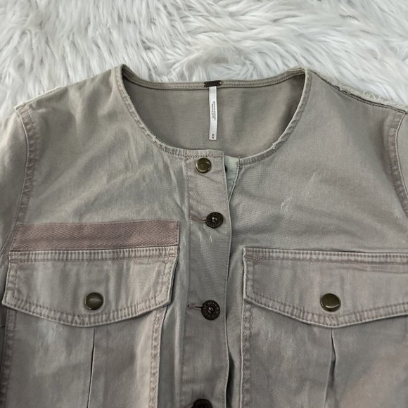 Free People womens button up light weight jacket size M cotton - Picture 5 of 14